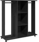 vidaXL Kleiderst&auml;nder mit Rollen Schwarz 102x38x110 cm Holzwerkstoff
