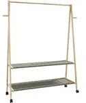 vidaXL Kleiderst&auml;nder mit Ablagen und Rollen 132x45,5x155,5 cm Bambus