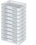 BRB 10 Euroboxen / B&auml;ckerkisten, LxBxH 600 x 400 x 90 mm, lebensmittelecht, wei&szlig;