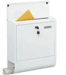 Relaxdays Briefkasten mit Namensschild, 4 Schl&uuml;ssel, Zeitungsfach, Postkasten,