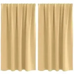 vidaXL Verdunkelungs-Vorh&auml;nge mit Ringen 2 pcs Beige 140 x 140 cm