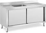 Royal Catering Sp&uuml;lenschrank - 1 Becken - - Edelstahl - 160 x 60 cm