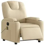 vidaXL Massagesessel Elektrisch Creme Stoff