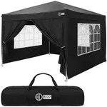 ECD Germany Pavillon 3x3m Schwarz, Wasserdicht Stabil Winterfest, Pop Up
