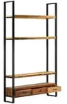 vidaXL B&uuml;cherregal 118x30x200 cm Massives Altholz