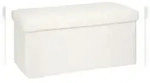Atmosphera Ezzio - Faltbarer Pouf 76x38x38cm in Wei&szlig;