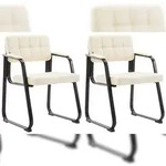 CLP 2er Set Besucherst&uuml;hle Canada B Kunstleder creme
