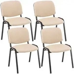 CLP 4er Set Besucherstuhl Ken Stoff creme