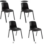 CLP 4er Set Stapelstuhl Nowra Kunststoff schwarz