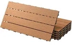ECD Germany &ndash; WPC Terrassenfliesen &ndash; 60x30 cm Hellbraun 4m2 | geriffelt,