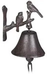 Relaxdays T&uuml;rglocke Gusseisen, Vogel Motiv, antik, Landhausstil, lauter Klang,