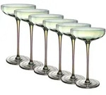 Intirilife 6x Martini Glas mit Regenbogen Schimmer und Wellenform - 140 ml...