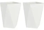 vidaXL Pflanzk&uuml;bel 2 pcs Wei&szlig; 50 x 50 x 75 cm Stahl