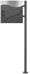 ECD Germany Standbriefkasten Anthrazit Edelstahl 120 cm mit Zeitungsfach,...