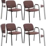 CLP 4er Set Stapelst&uuml;hle Ken Pro Stoff Stoff HBT: 79x53x55 cm braun