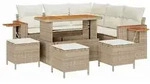 vidaXL Garten-Sofa-Set 9 pcs Beige und Creme 110 x 55 x 71 cm