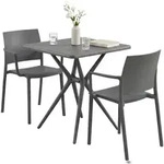 CLP Gartenm&ouml;bel Set Pula Kunststoff HBT: 81x186x72 cm dunkelgrau