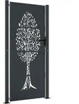 vidaXL Gartentor Anthrazit 105x205 cm Stahl Baum-Design