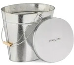 Relaxdays Ascheeimer mit Deckel, 12 l, Aschetonne mit Henkel, f&uuml;r Kohle & Asche,