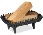 Relaxdays Kaminrost, Feuerbock f&uuml;r Kamin, HBT: 15 x 37 x 26 cm, massiv, schwer,