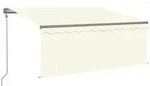 vidaXL Markise Automatisch mit Rollo LED Windsensor 3,5x2,5m Creme