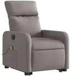 vidaXL Elektrischer Massagesessel mit Aufstehhilfe Taupe Stoff
