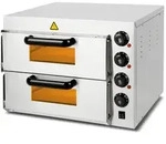 VERTES Gastro Pizzaofen mit Doppelkammer, feuerfestem Stein, 3000W,...