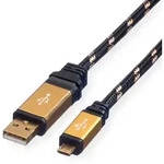 ROLINE GOLD USB 2.0 Kabel, Typ A ST - Micro B ST, 1,8 m