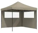 vidaXL Partyzelt Faltbar Pop-Up mit 2 Seitenteilen Taupe
