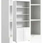Ebuy24 Solero Regal 2 T&uuml;ren 2 T&uuml;ren, 3 Regale wei&szlig; hochglanz, wei&szlig;.