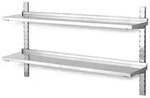 BRB Wandregal aus Edelstahl, mit 2 B&ouml;den, BxT 1200x355 mm, Tragkraft 20...