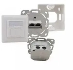 Helos Anschlussdose, Cat 6A (EIA/TIA), AP/UP, 2 Port, vertikal, reinwei&szlig;