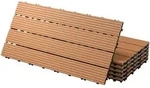 ECD Germany &ndash; WPC Terrassenfliesen &ndash; 60x30 cm Hellbraun 2m2 | geriffelt,