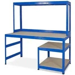 BRB Packtisch / Werkbank mit Aufbau und Unterbau, BxTxH 1500x600/300x1500 mm,...
