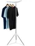 Relaxdays W&auml;schest&auml;nder Kleiderb&uuml;gel, klappbar, 27 B&uuml;gel, 3 drehbare Arme, 150 cm