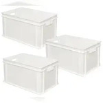 BRB 3 Eurobeh&auml;lter, stapelbar, LxBxH 600x400x320 mm, wei&szlig;, 63 L,...