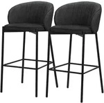 ML-Design Barhocker 2er Set Anthrazit 76 cm, Stoffbezug, gepolstert,...
