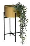 DanDiBo Blumenhocker mit Topf Gold Metall Schwarz 50 cm Blumenst&auml;nder 96527