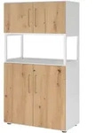 b&uuml;m&ouml; flexi Aktenschrank abschlie&szlig;bar mit Regal in Wei&szlig;/Asteiche