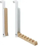 Relaxdays T&uuml;rgarderobe klappbar 2er Set, zum Einh&auml;ngen, T&uuml;rhaken 6 Kleiderb&uuml;gel,