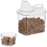 Relaxdays Futter Aufbewahrungsbox, Messbecher, luftdichter Deckel, 1,1 l,