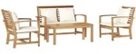 vidaXL Garten-Sofa-Set Natur Teak-Massivholz