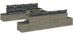 vidaXL Garten-Sofa-Set mit Kissen 7 pcs Grau