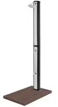 ML-Design Solardusche 35L 217cm eckig Silber-Schwarz mit Bodenplatte Braun,...
