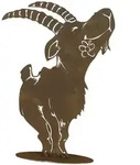 H.G-DEKO Steinbock Steinbock gro&szlig; auf Platte