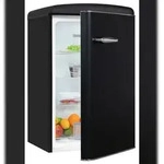 Exquisit Retro Vollraumk&uuml;hlschrank RKS120-V-H-160C mattschwarz | Nutzinhalt:...