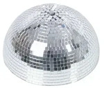 SATISFIRE Spiegelkugel halb 30cm Discokugel Spiegel-Halbkugel mit Motor silber