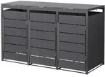 ML-Design M&uuml;lltonnenbox 3er Anthrazit, wetterfeste Stahlverkleidung f&uuml;r 240L