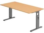 b&uuml;m&ouml; h&ouml;henverstellbarer Schreibtisch O-Serie 180x80 cm in Buche, Gestell in