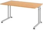 b&uuml;m&ouml; h&ouml;henverstellbarer Schreibtisch Z-Serie 140x80 cm in Buche, Gestell in...